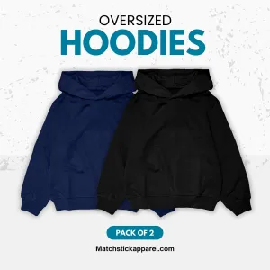 Pack Of 2 Plain Oversized Hoodies