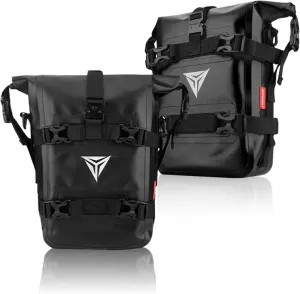 Pair Universal Motorcycle Bumpers Bag Waterproof PVC Motor Scooter Crash Bar Bag Motorbike Side Frame Bag Riding Tools Accessories (Black)