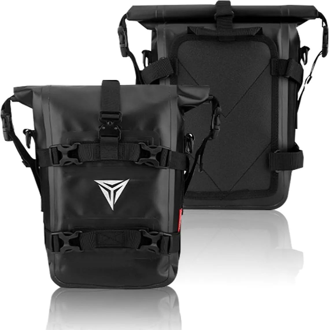 Pair Universal Motorcycle Bumpers Bag Waterproof PVC Motor Scooter Crash Bar Bag Motorbike Side Frame Bag Riding Tools Accessories (Black)
