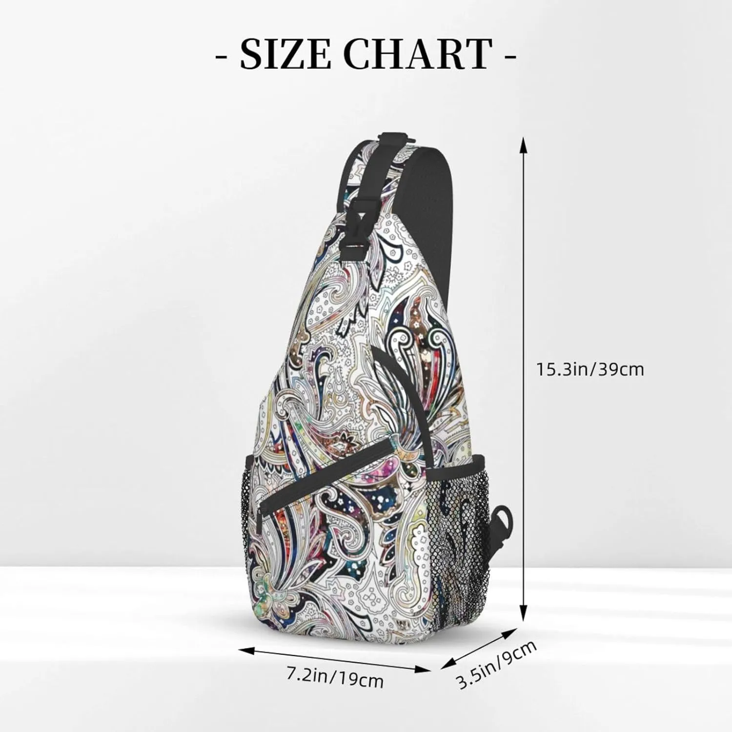 Paisley Sling Backpack Chest Bag Crossbody Shoulder Bag Gym Cycling Travel Hiking Daypack For Men Women