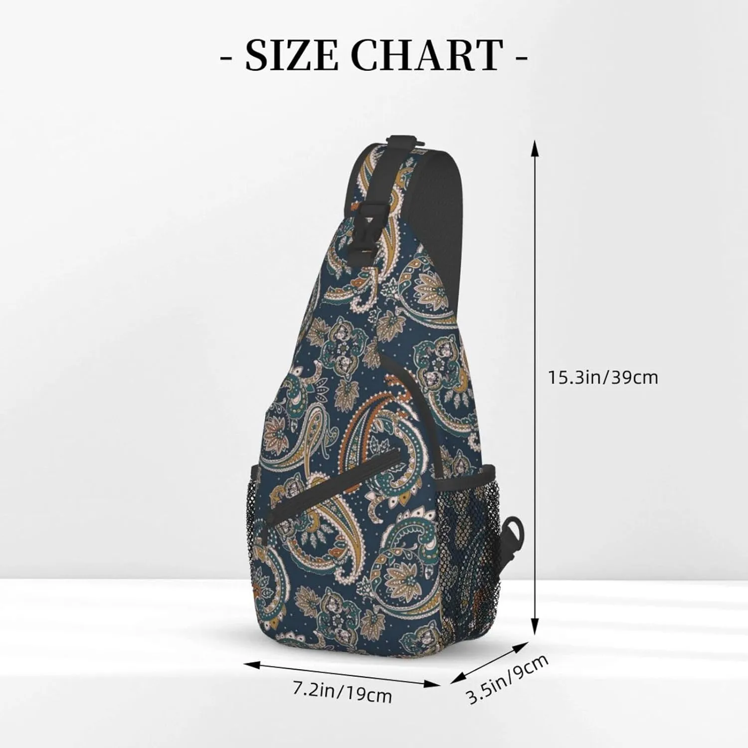 Paisley Sling Backpack Chest Bag Crossbody Shoulder Bag Gym Cycling Travel Hiking Daypack For Men Women