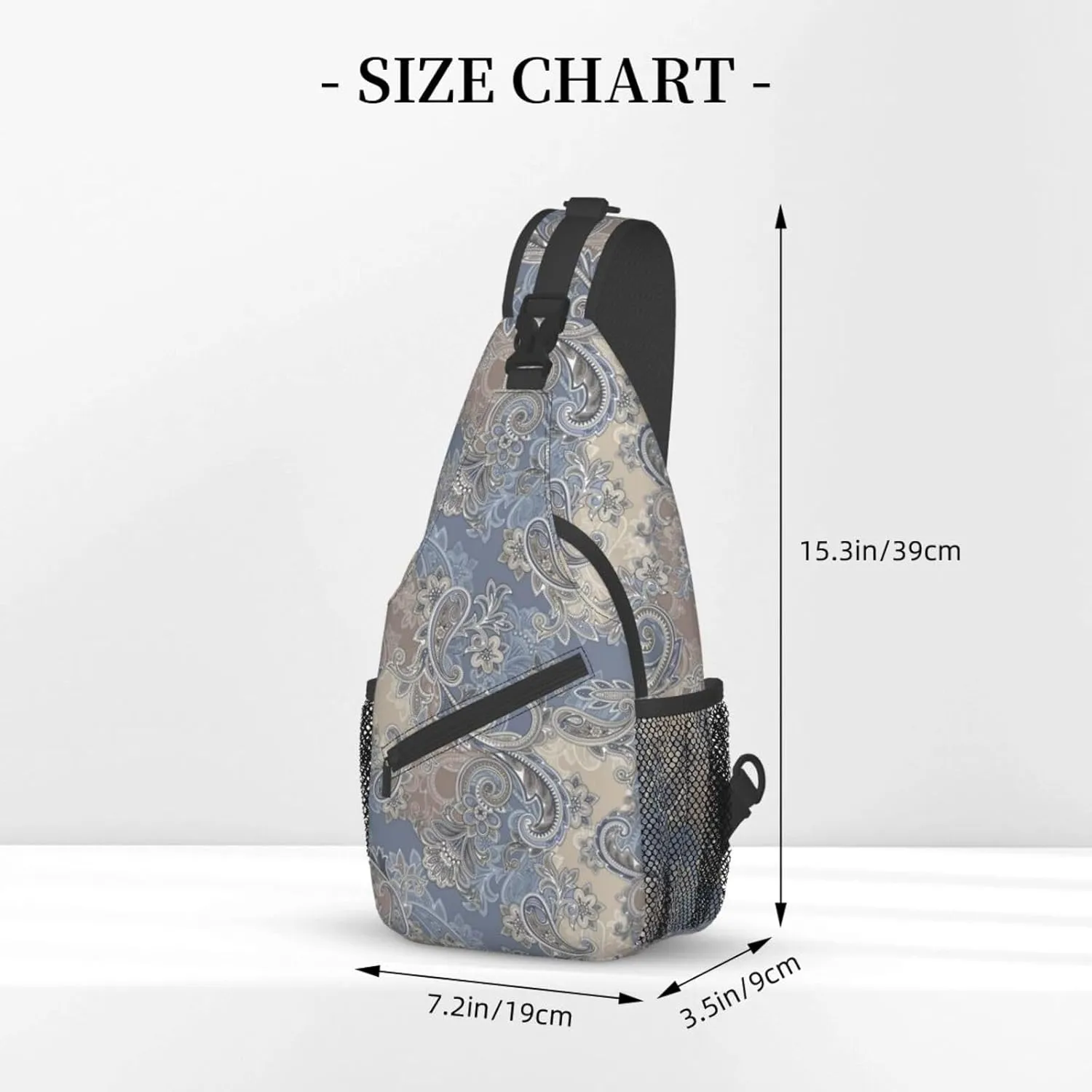 Paisley Sling Backpack Chest Bag Crossbody Shoulder Bag Gym Cycling Travel Hiking Daypack For Men Women