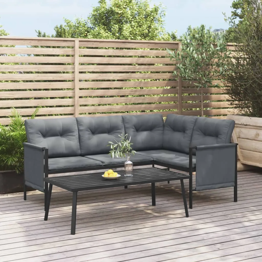 Patio Furniture Outdoor Sectional Sofa Anthracite Steel and Textilene