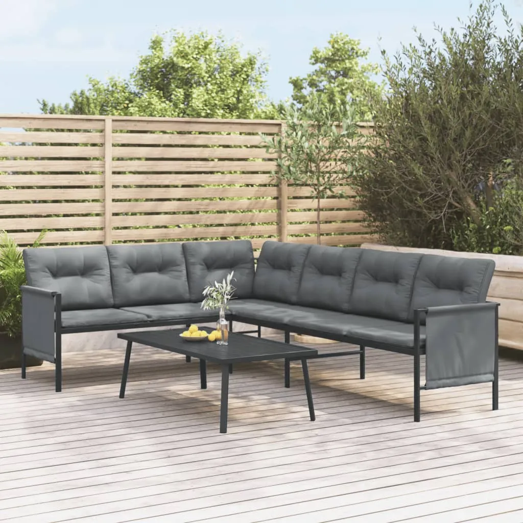 Patio Furniture Outdoor Sectional Sofa Anthracite Steel and Textilene