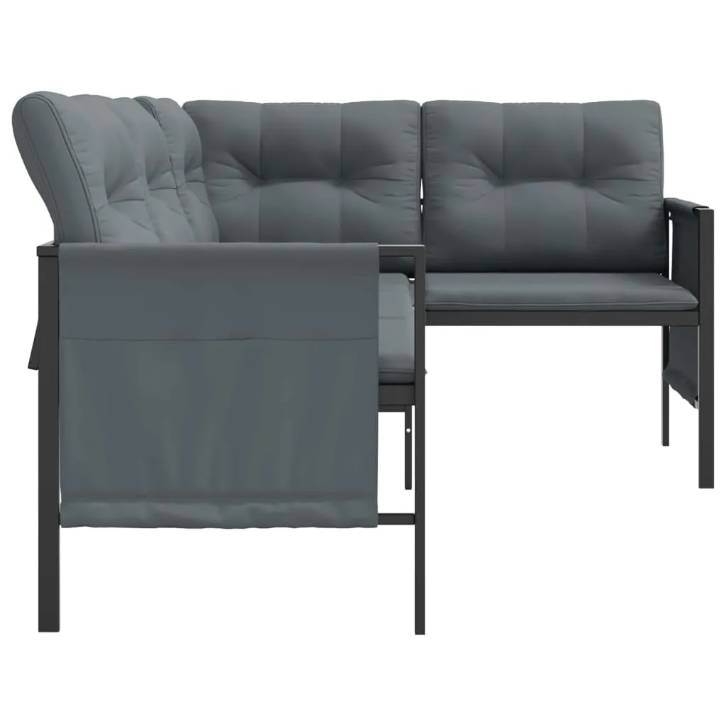 Patio Furniture Outdoor Sectional Sofa Anthracite Steel and Textilene