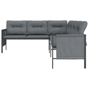 Patio Furniture Outdoor Sectional Sofa Anthracite Steel and Textilene