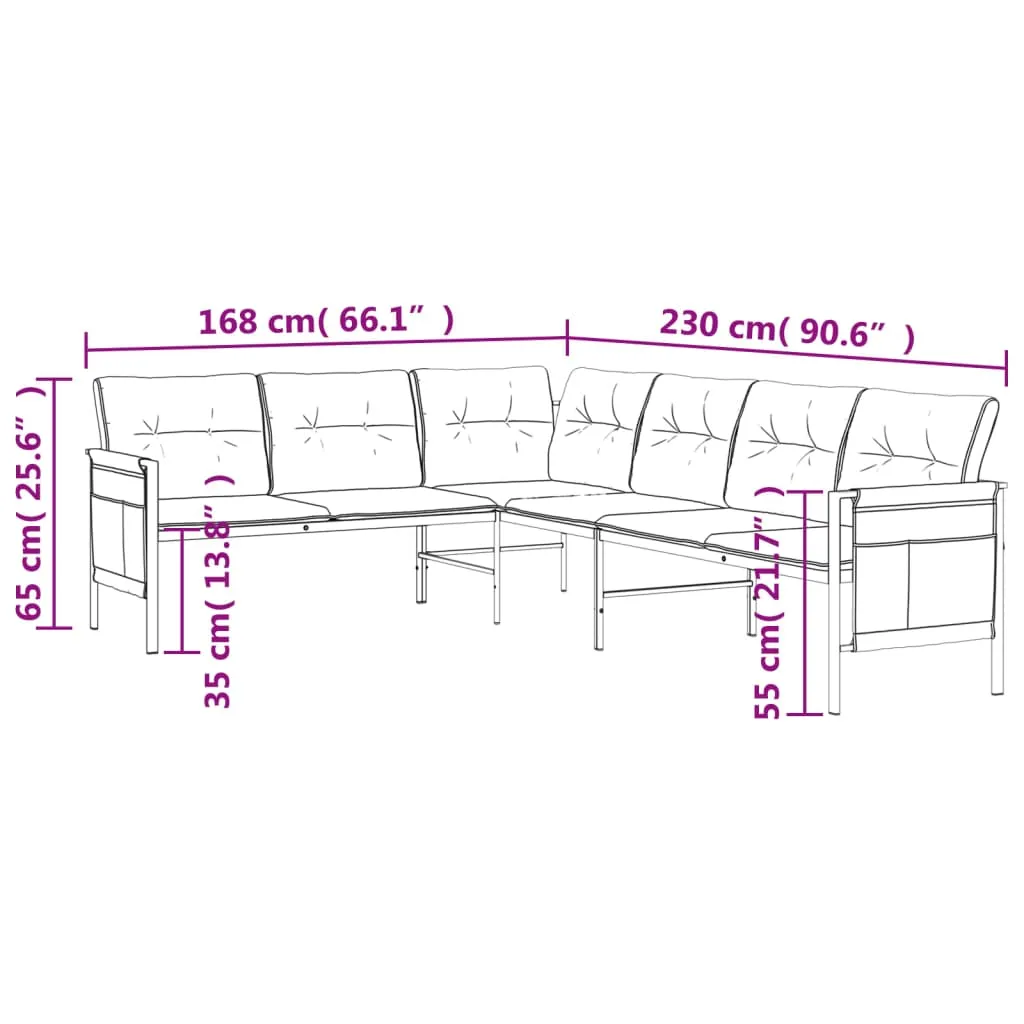 Patio Furniture Outdoor Sectional Sofa Anthracite Steel and Textilene