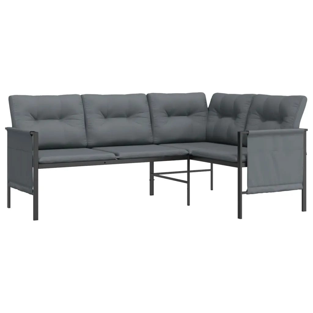 Patio Furniture Outdoor Sectional Sofa Anthracite Steel and Textilene