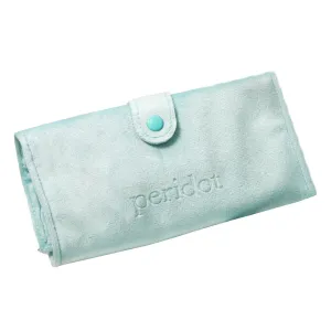 Peridot Plush Velvet Travel Jewelry Roll Organizer
