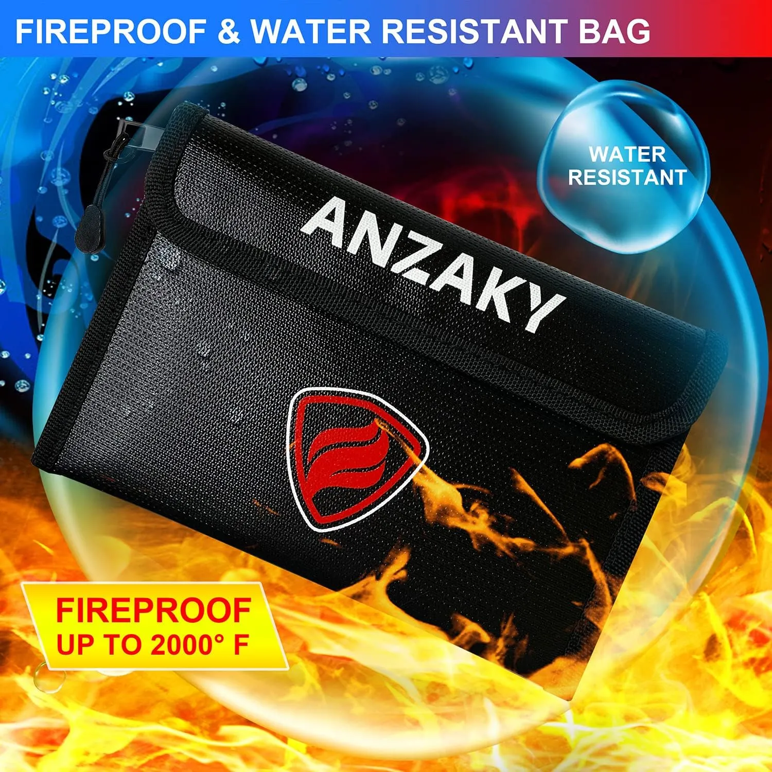 Photo Picture Frame Diversion Safe with Fireproof & Waterproof Money Bag, Valuable Storage, Home Security, ANZAKY Mini Box with Hidden Compartment to Shield your Money, Cash, 5"x7"