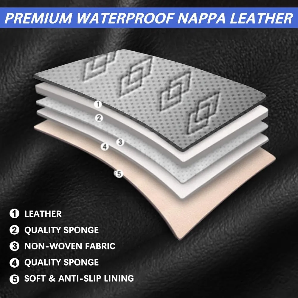 Pick-up Truck Car Seat Covers for Dodge Ram 2500 1995-2011,Waterproof Leather Seat Covers 5-Seats Standard,Truck Interior Accessories with Airbag,Automobile Seat Cover Sets for Ram 2500(Black Gray)
