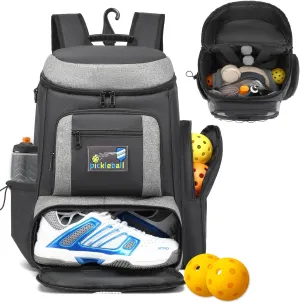 Pickleball Bag for Women & Men Pickleball Backpack with Shoe Compartment & Insulated Pocket Sports Backpack for Paddels, Balls, Accessories