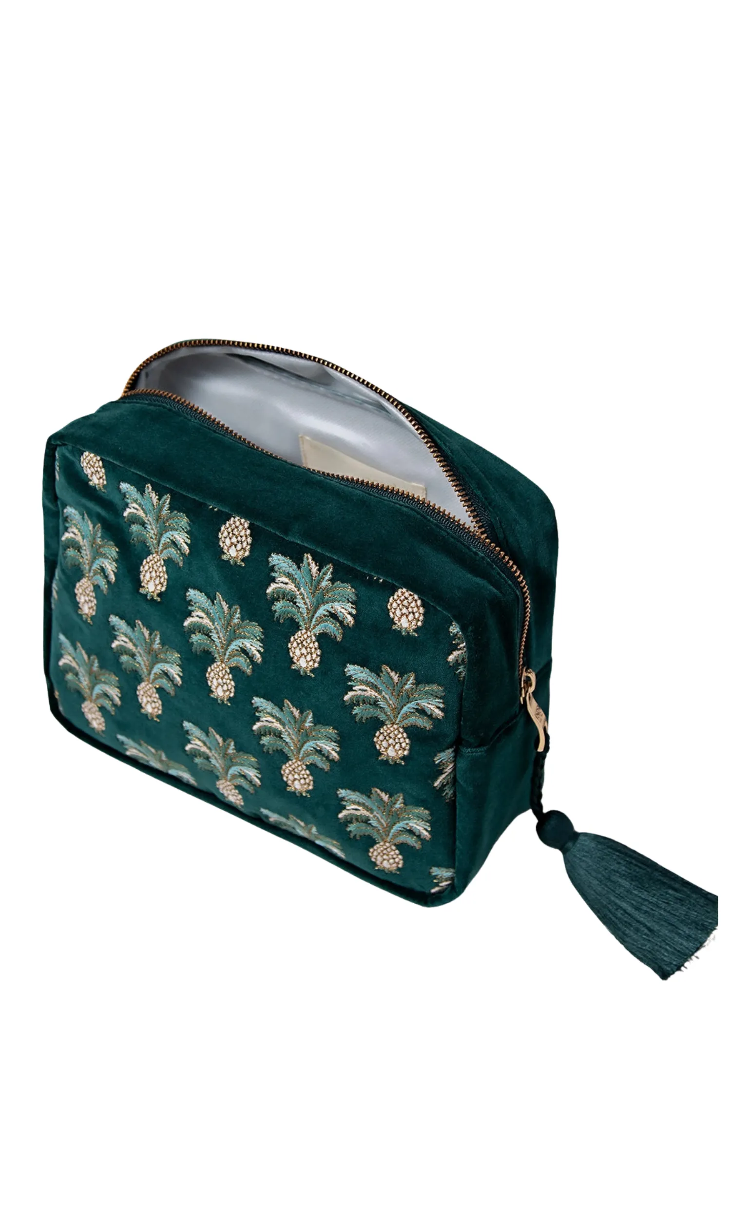 Pineapples Velvet Wash Bag