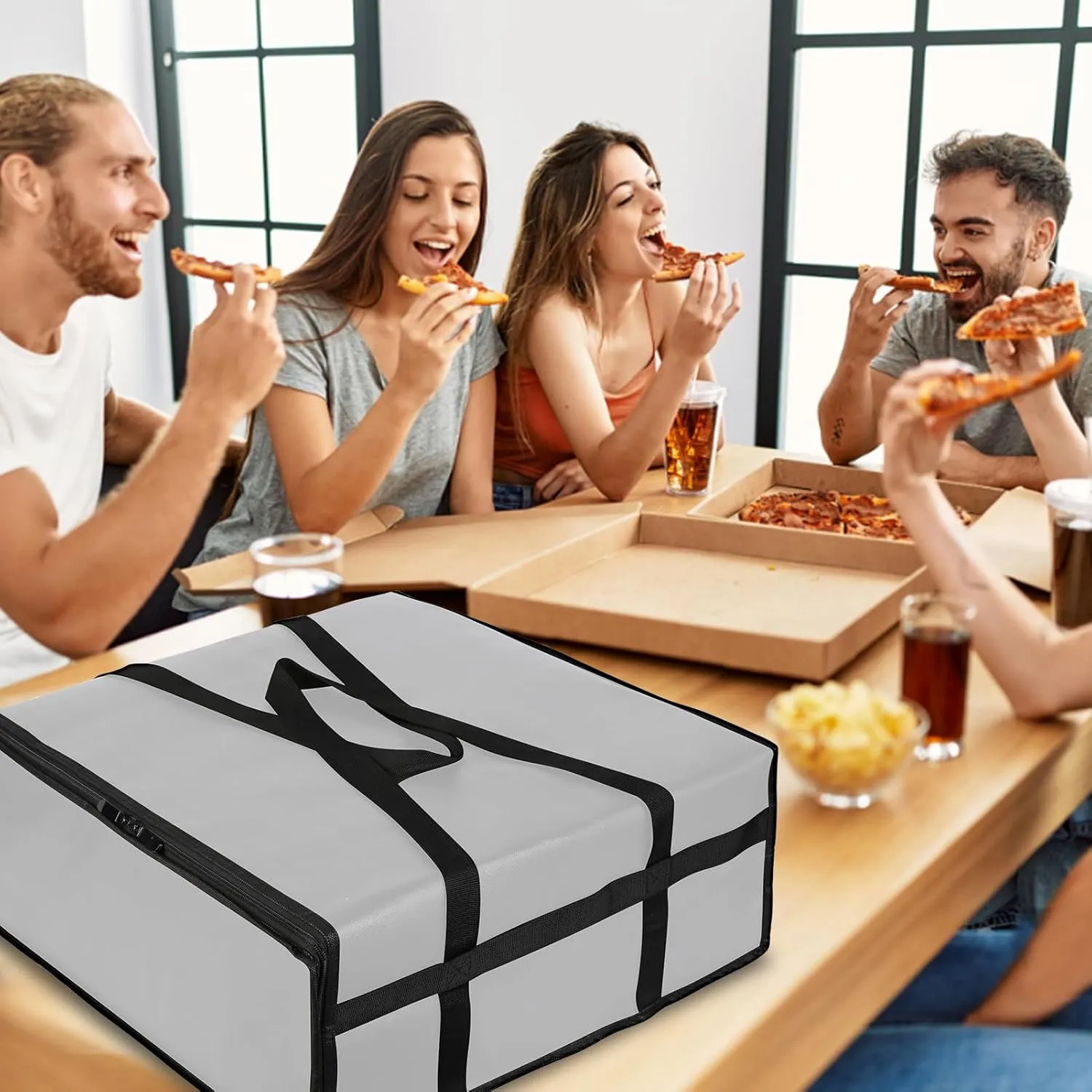 Pizza Carrier Insulated Bags Large for Deliveries, Insulated Pizza Carrier Delivery Bag 20x20 inches Food Bag for Personal and Professional Use