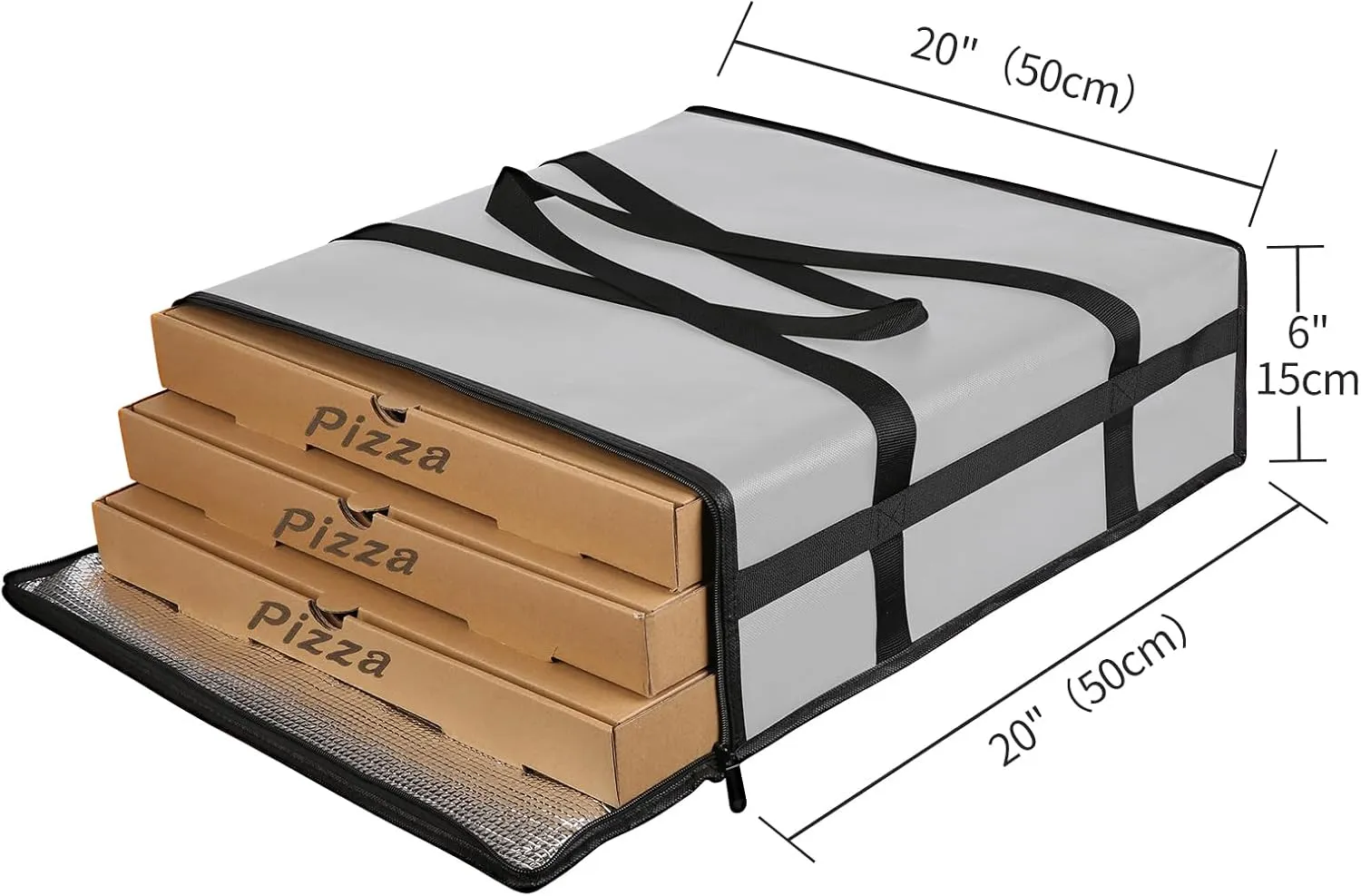 Pizza Carrier Insulated Bags Large for Deliveries, Insulated Pizza Carrier Delivery Bag 20x20 inches Food Bag for Personal and Professional Use