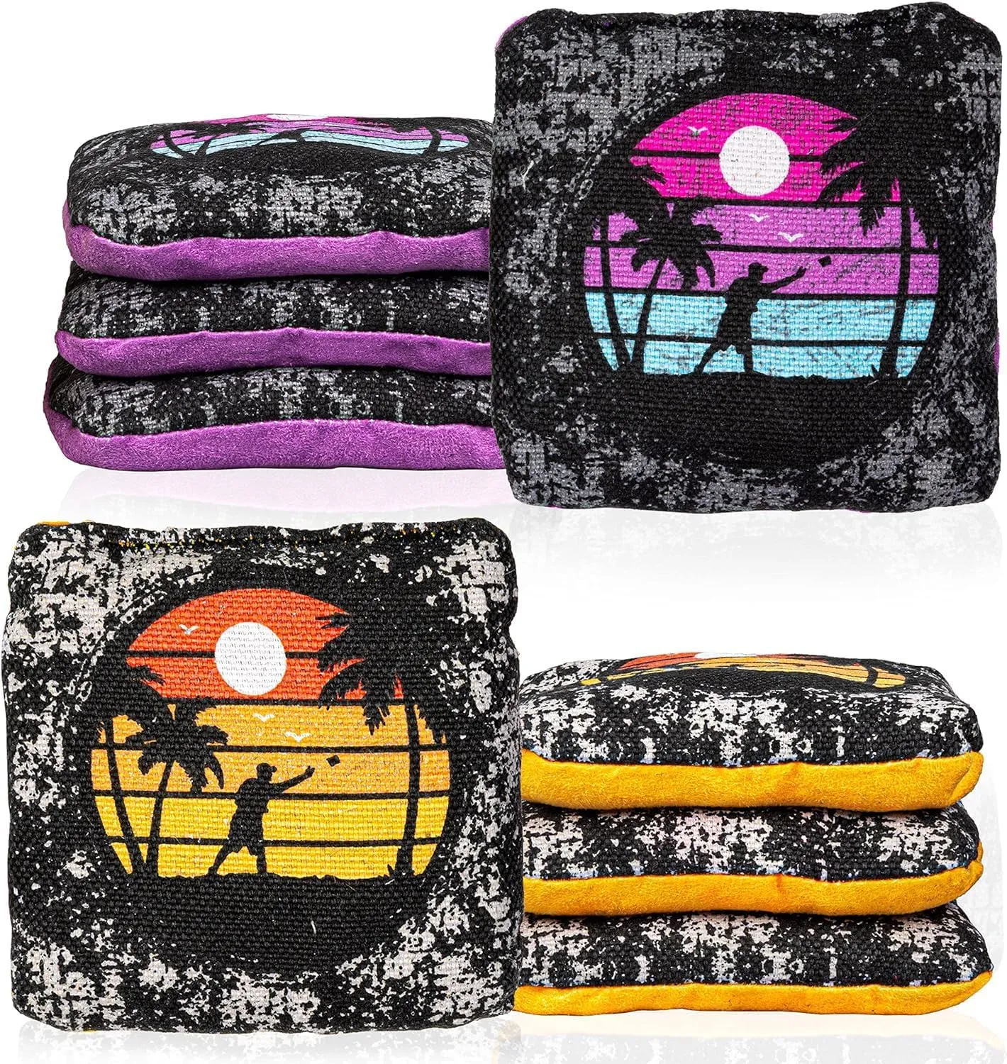 Play Platoon Tournament Series Cornhole Bags - Pro Style Dual Sided Slick and Sticky Side Bags - Set of 8 - Designed in USA