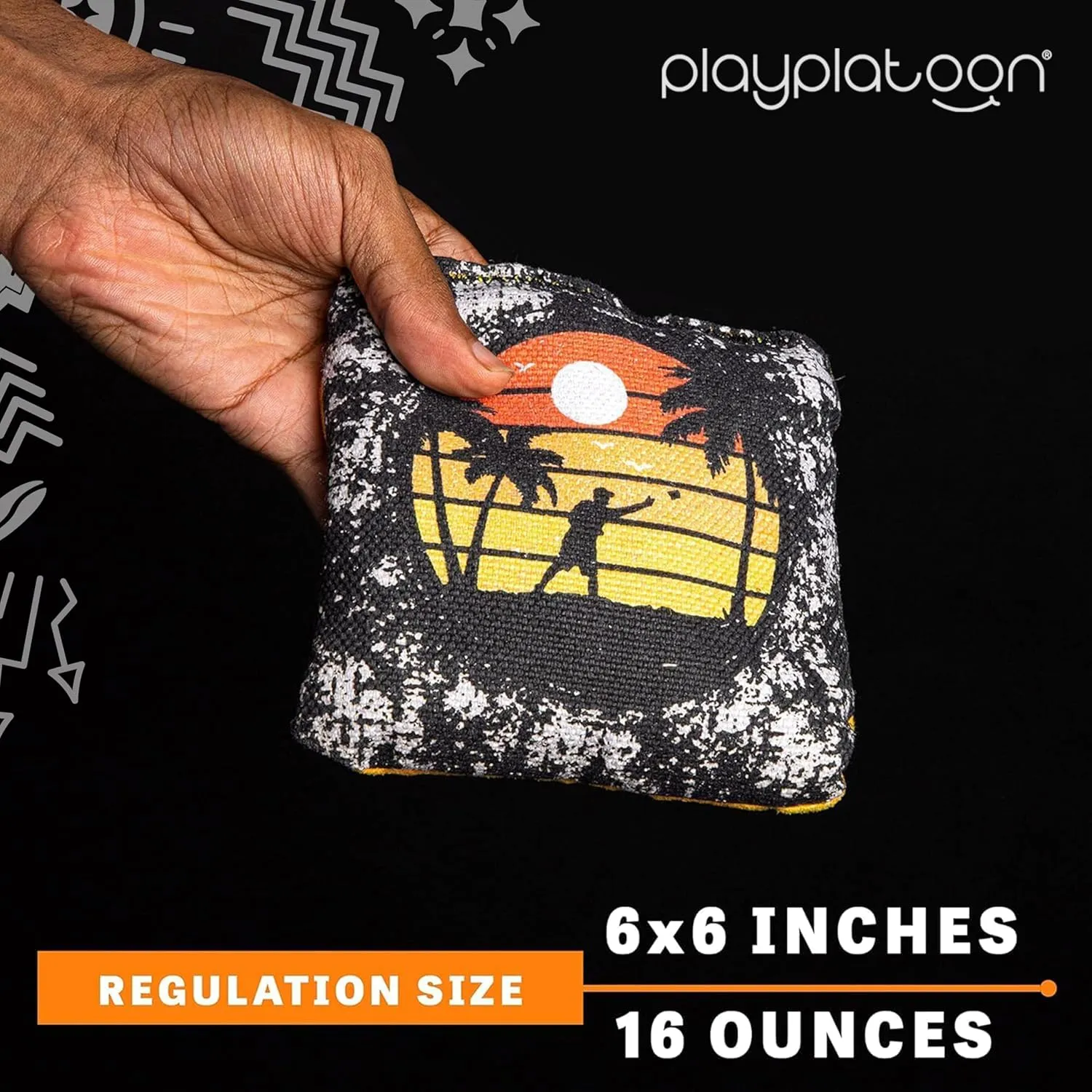 Play Platoon Tournament Series Cornhole Bags - Pro Style Dual Sided Slick and Sticky Side Bags - Set of 8 - Designed in USA