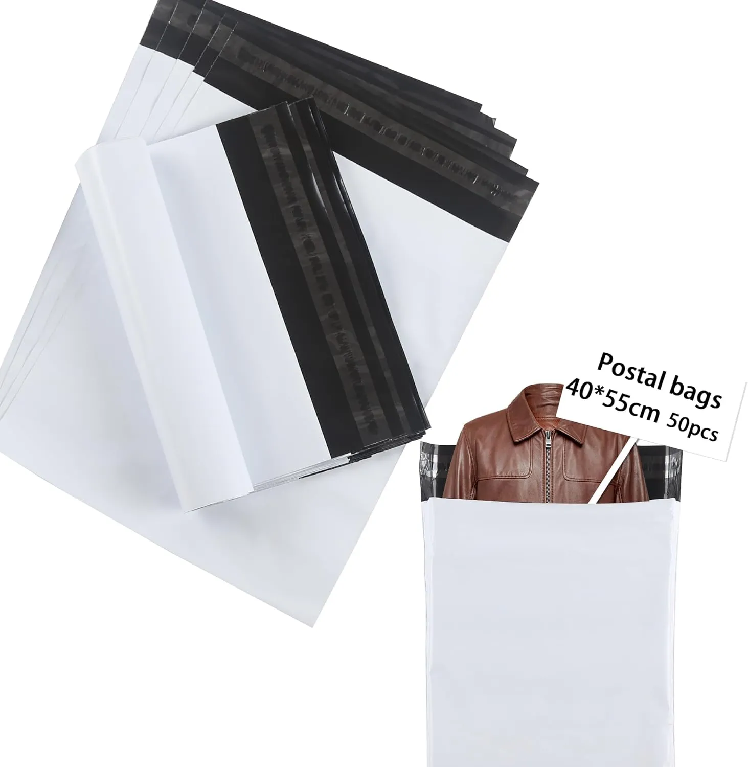 Poly Mailers 15x21Inch Shipping Bags for Clothing,Plastic Mailing Bags,Shipping Envelopes for Clothing,Poly Bags for Shipping Package Bags White 50 pcs