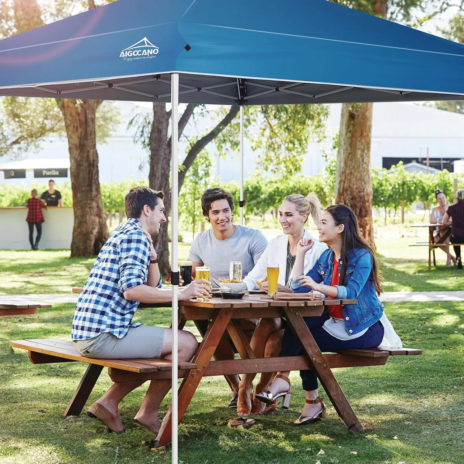 Pop up Canopy Tent,10x10 Instant Outdoor Canopy for Parties with Wheeled Bag(Sky Blue)