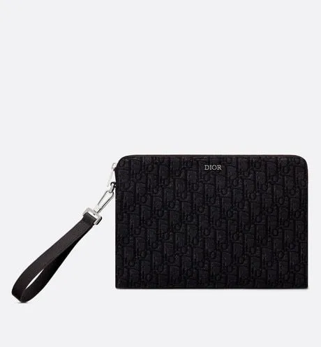 Pouch • Black Dior Oblique Jacquard
