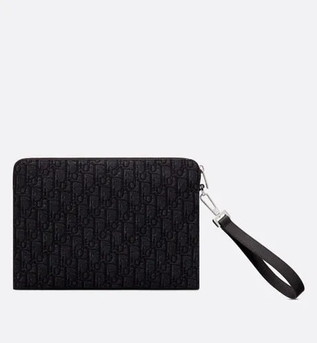 Pouch • Black Dior Oblique Jacquard