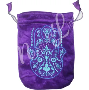 Pouch Velvet Purple Hand of Fatima 6 X 8″