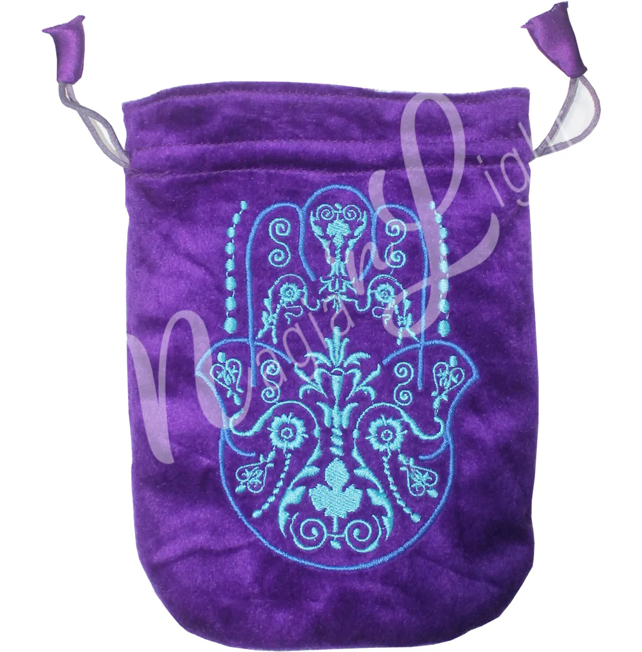 Pouch Velvet Purple Hand of Fatima 6 X 8″