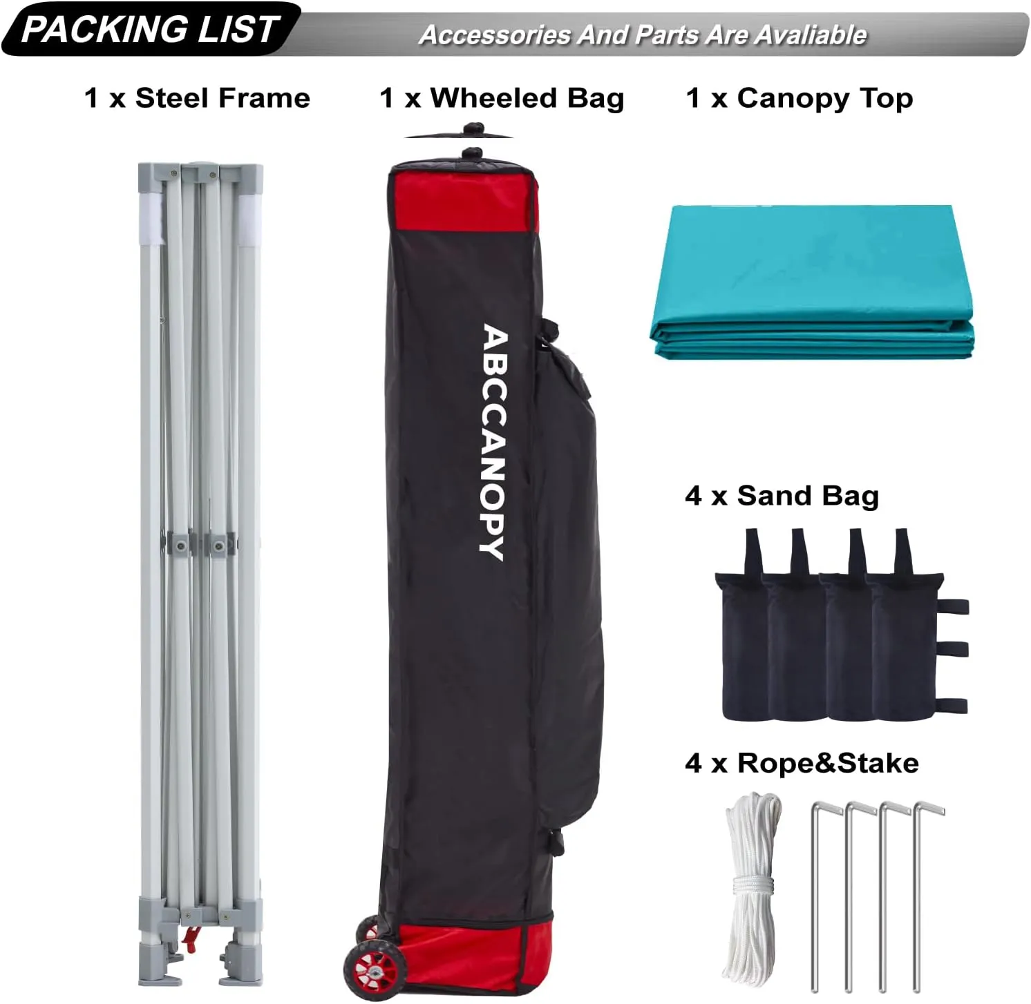 Premium Pop Up Canopy Tent 10x10 Commercial Instant Shelter, Bonus Wheeled Carry Bag and 4 Sand Bags, Turquoise