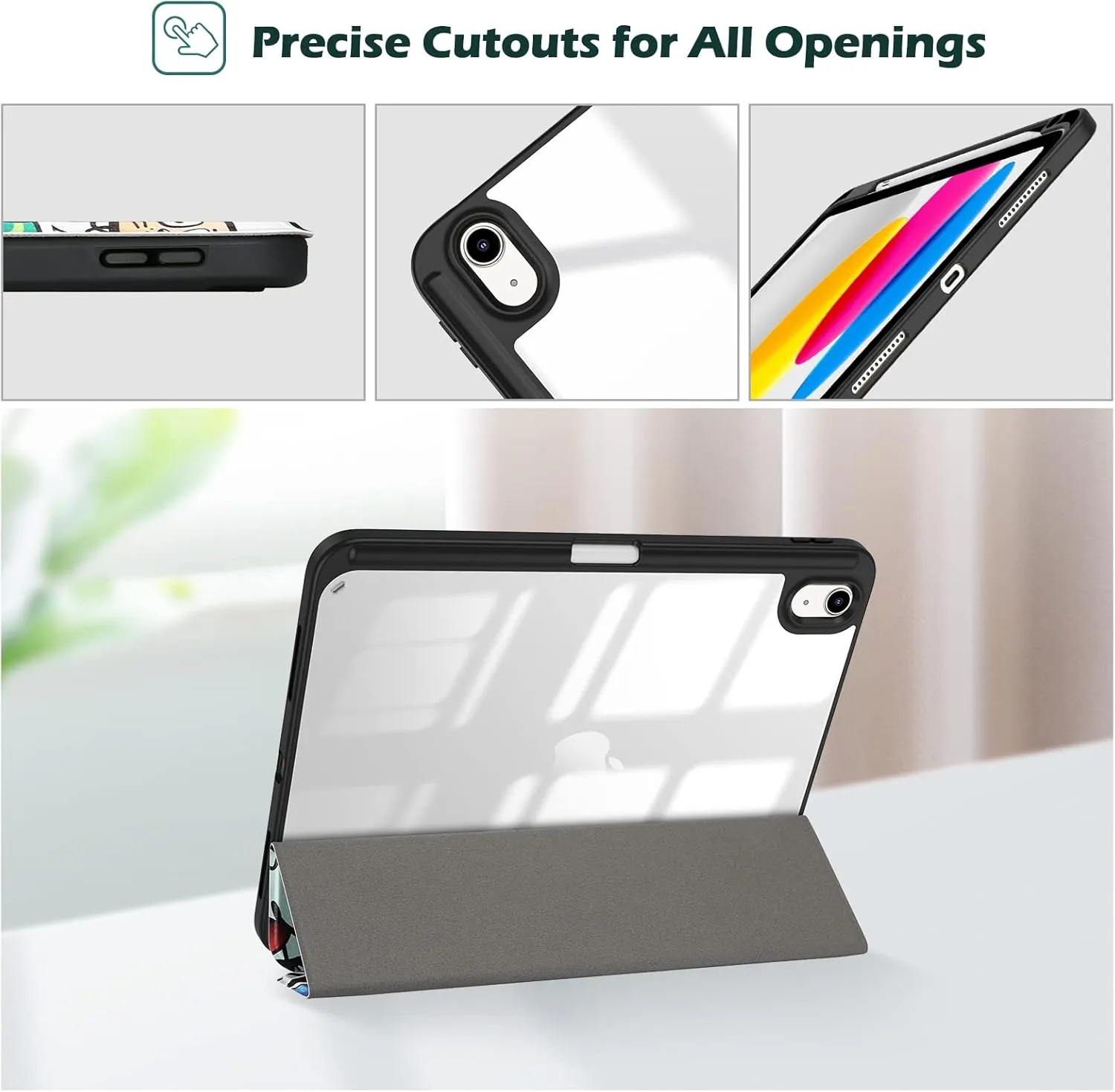 ProCase for iPad (A16) 11th Generation 11 Inch 2025/10th Generation 10.9 Inch 2022 Case with Pencil Holder, Hybrid iPad 11 10 Case with Clear Back, Supports Auto Wake/Sleep -Comics