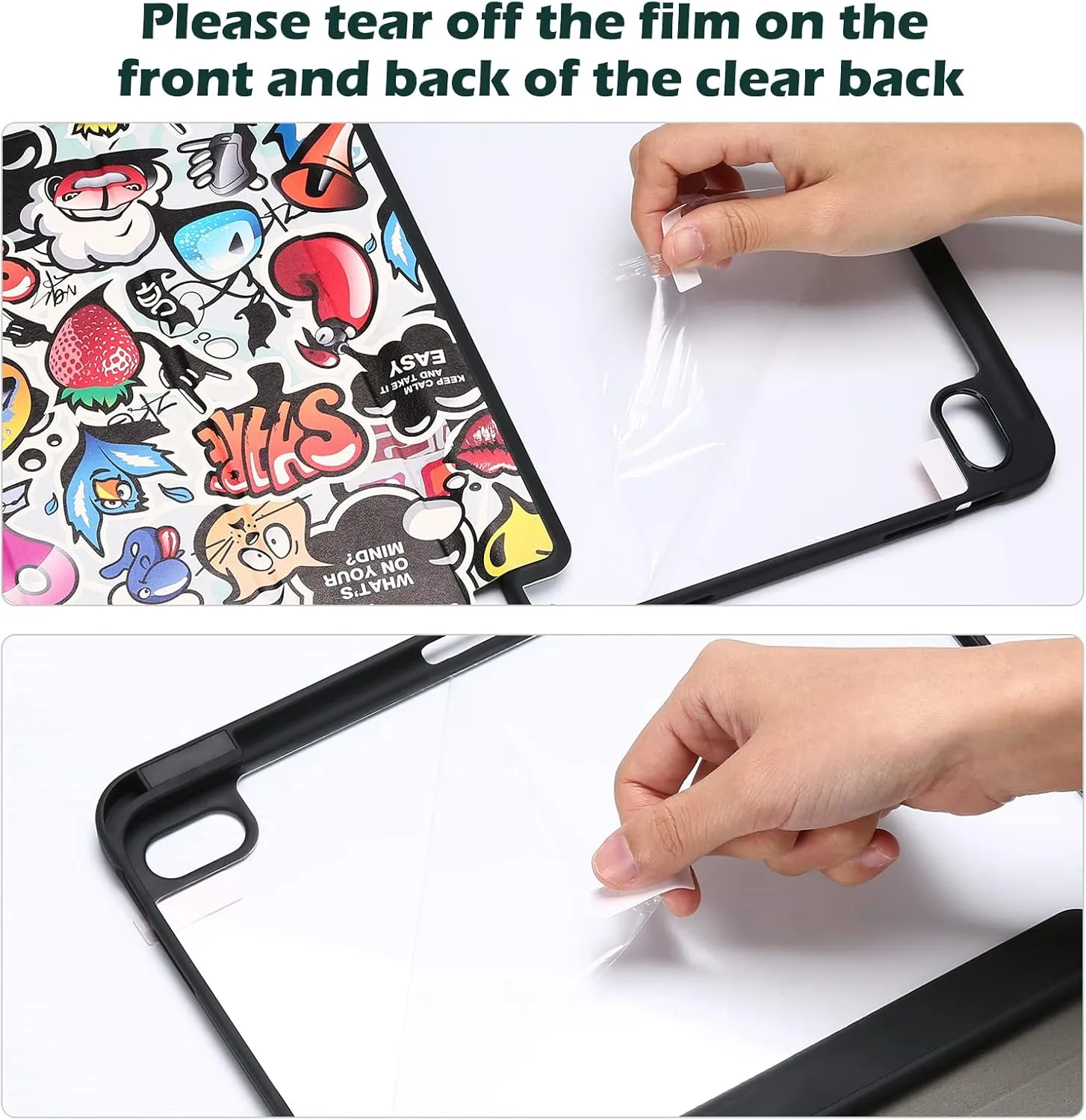 ProCase for iPad (A16) 11th Generation 11 Inch 2025/10th Generation 10.9 Inch 2022 Case with Pencil Holder, Hybrid iPad 11 10 Case with Clear Back, Supports Auto Wake/Sleep -Comics