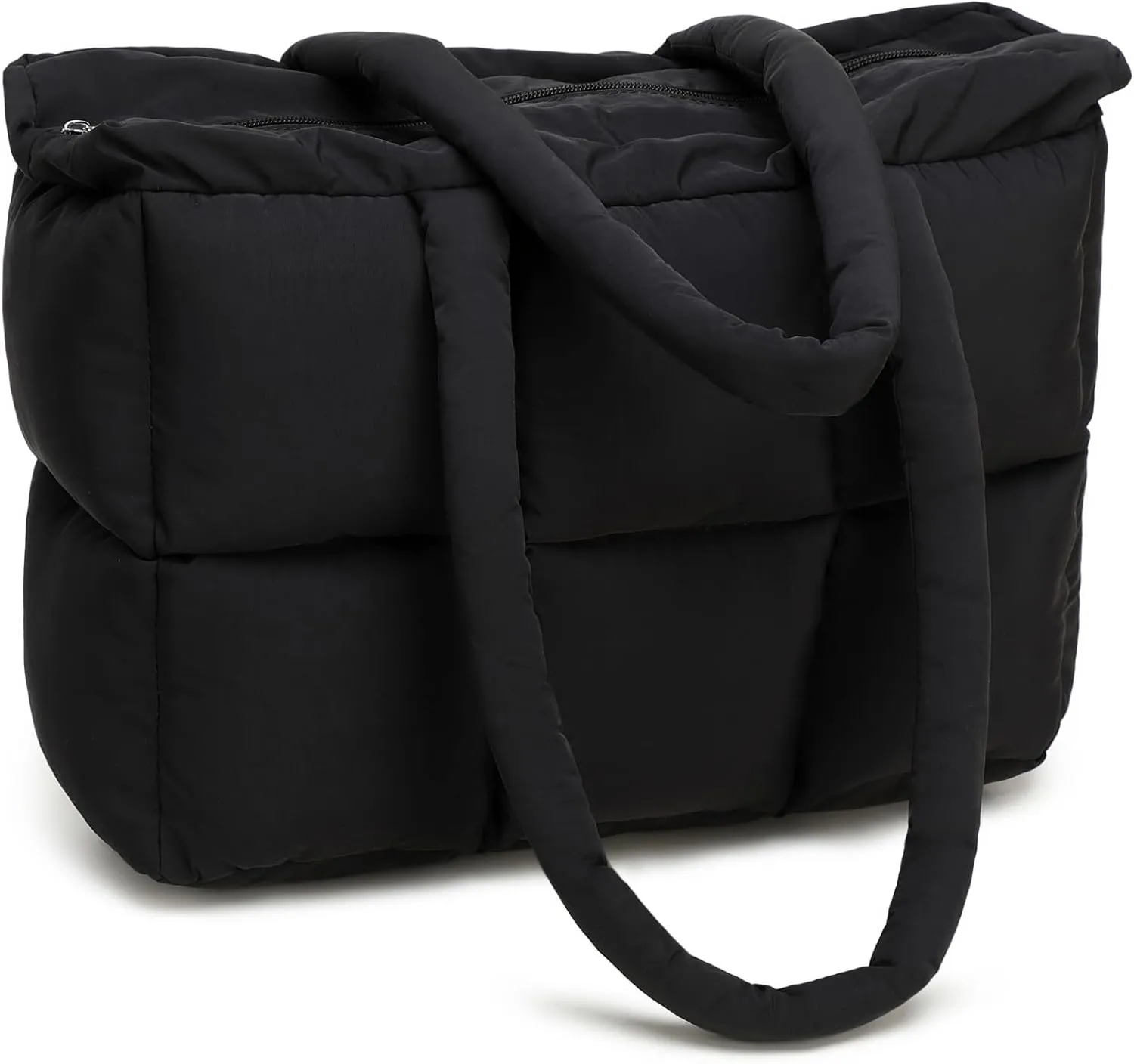 Puffer Tote Bag, Quilted Puffy Purse, Cute Padded Winter Shoulder Bags, Lightweight Down Handbag for Women Work Travel