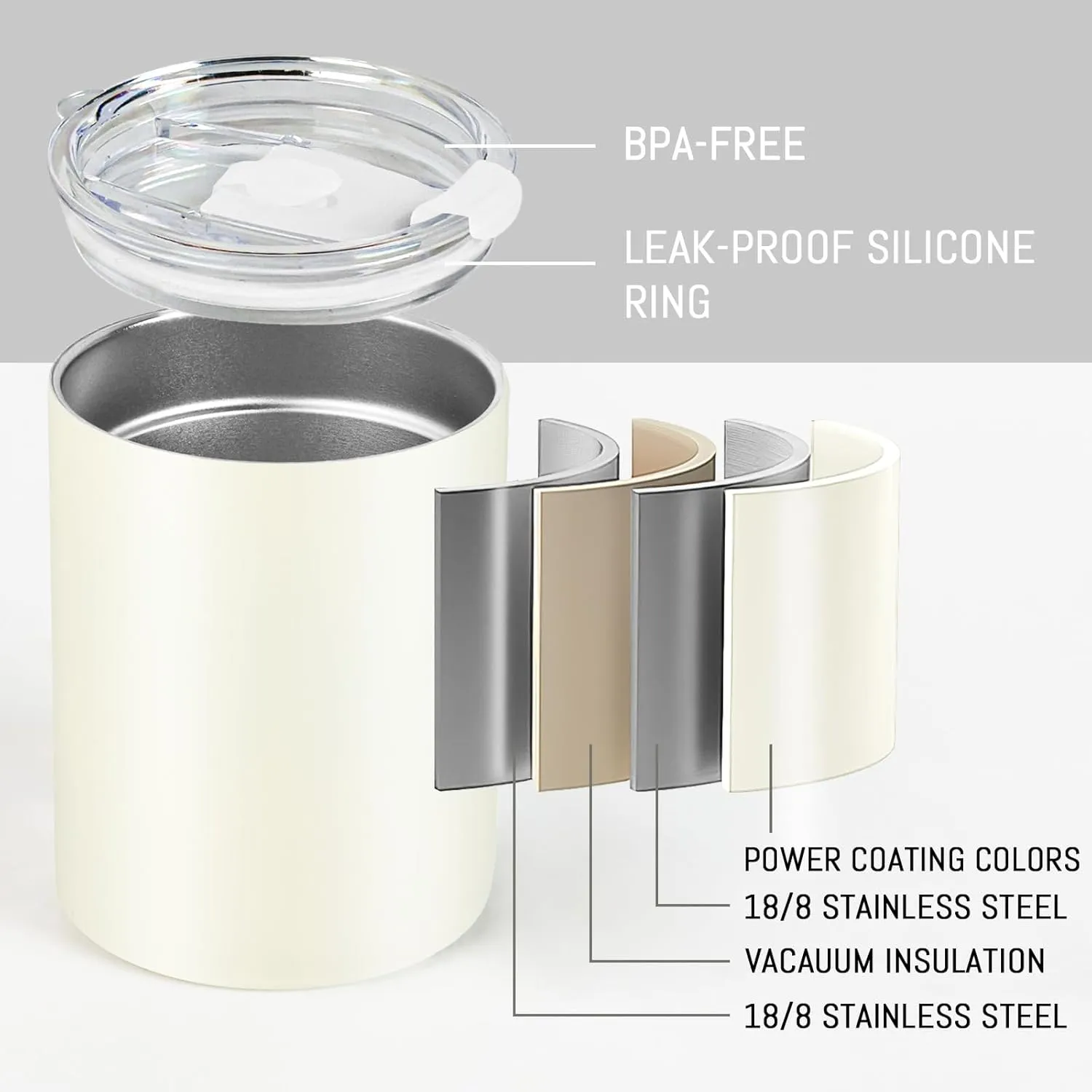 Puraville 4 Pack 12 oz Insulated Tumbler with Lid and Straw, Stainless Steel Double Walled Coffee Cup with Lid set of 4, Vacuum Reusable Leak Proof Travel Coffee Mug for Multiple Occasions