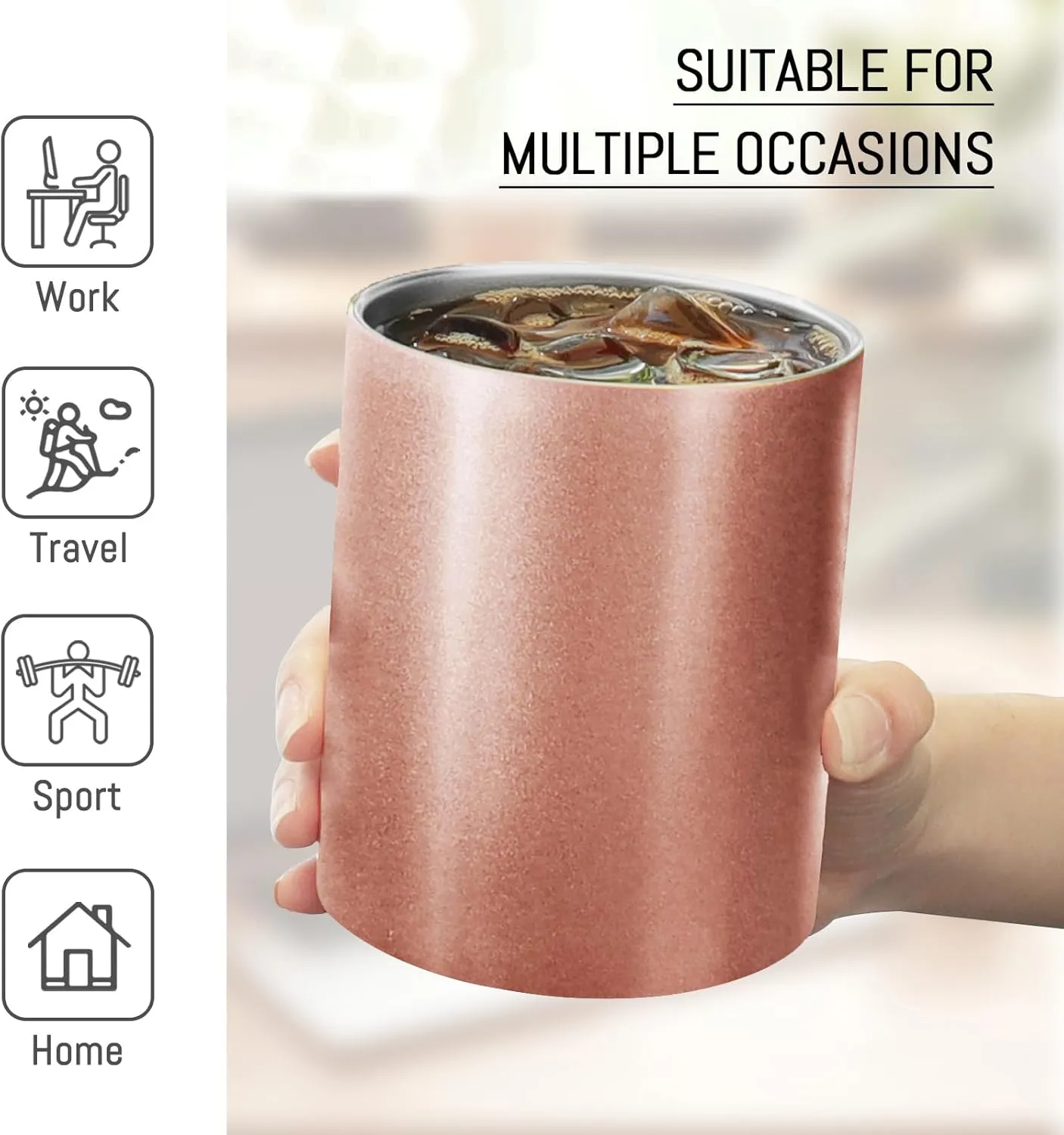 Puraville 4 Pack 12 oz Insulated Tumbler with Lid and Straw, Stainless Steel Double Walled Coffee Cup with Lid set of 4, Vacuum Reusable Leak Proof Travel Coffee Mug for Multiple Occasions