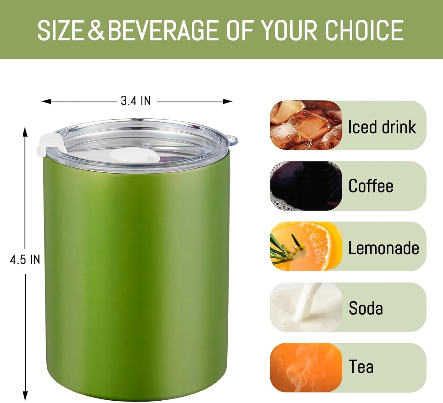 Puraville 4 Pack 12 oz Insulated Tumbler with Lid and Straw, Stainless Steel Double Walled Coffee Cup with Lid set of 4, Vacuum Reusable Leak Proof Travel Coffee Mug for Multiple Occasions
