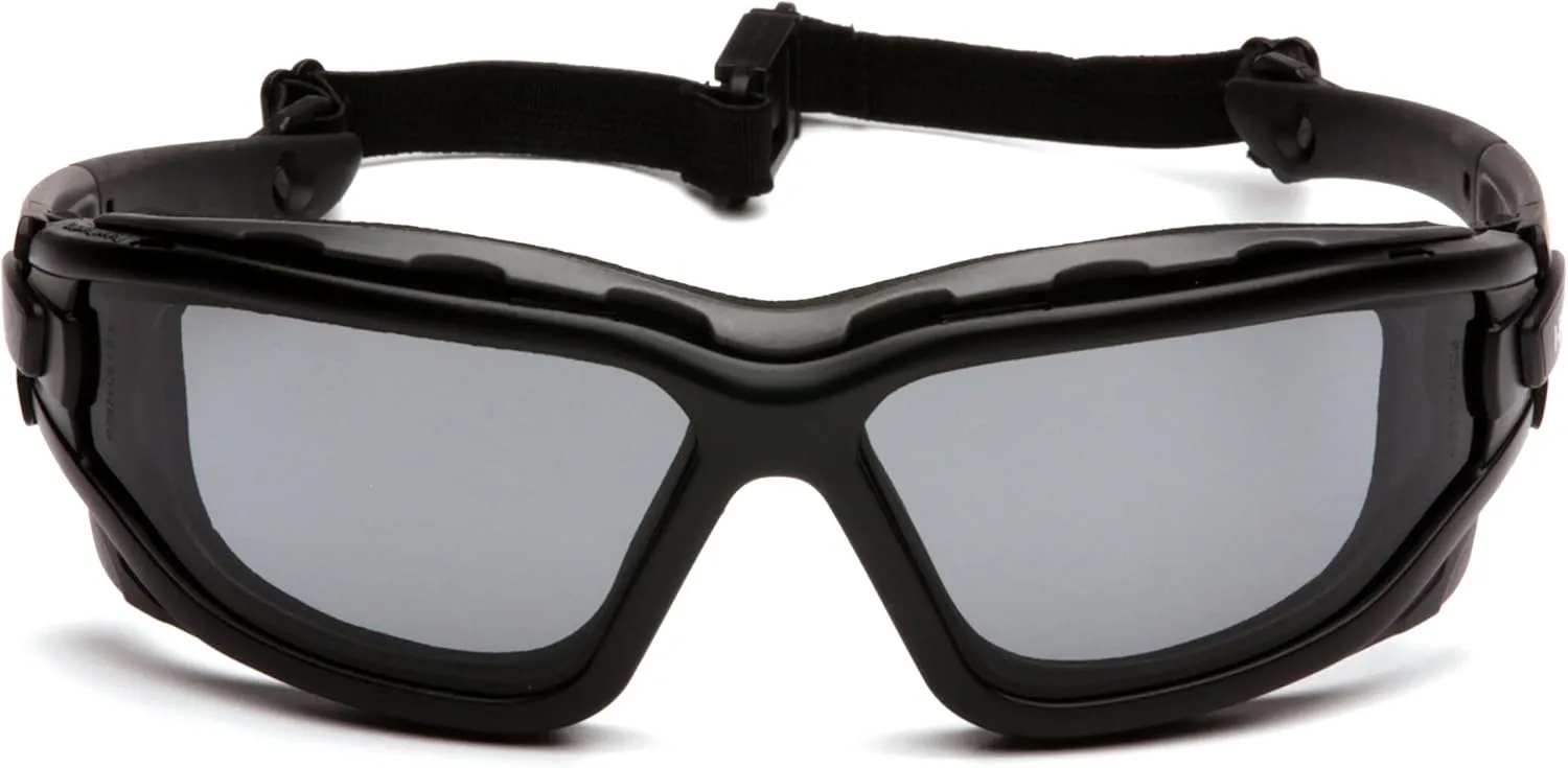PYRAMEX I-Force Sporty Dual Pane Anti-Fog Goggle, Black Frame/Clear Anti-Fog Lens