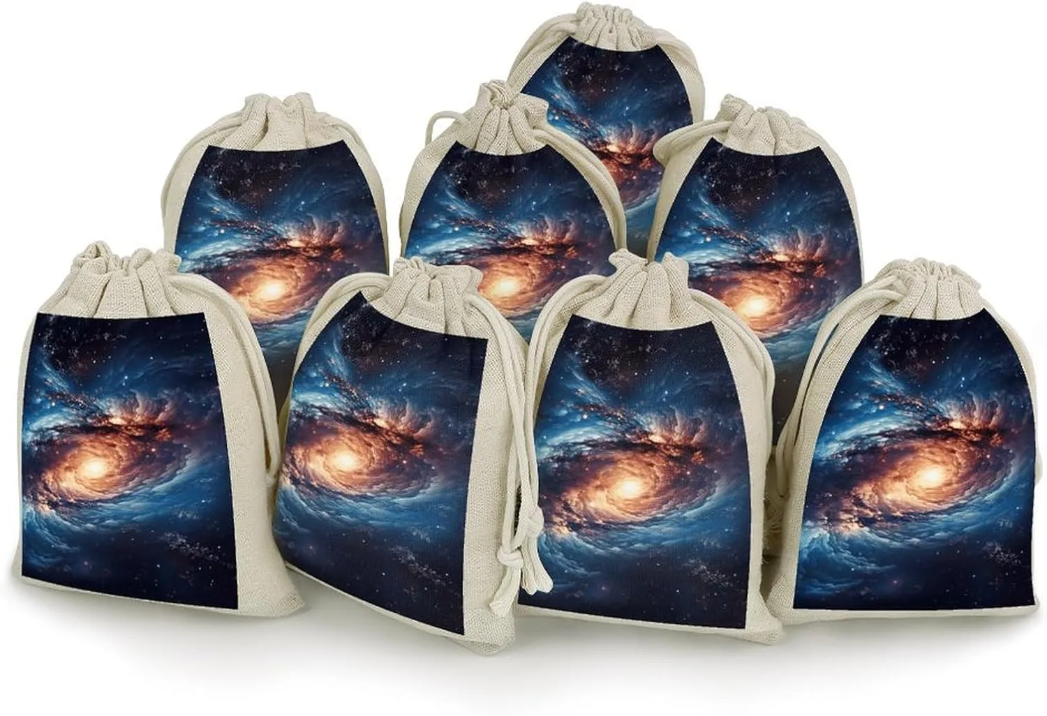 QMNRTK Universe Gala 8 PCS Muslin Bags with Drawstring Sachet Bags Empty Small Cotton Drawstring Bag Muslin Reusable & Washable Cotton Bag for Herb Spice Candy Soap Jewelry Wedding Gift Pouches
