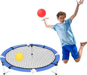 QUICKPLAY Volleyball SLAM Game,Fully Foldable, Includes 2 Spike Balls,Drawstring Bag,Played Outdoors, Indoors, Lawn, Yard, Beach, Tailgate, Park, for Boys, Girls, Teens, Adults, Family