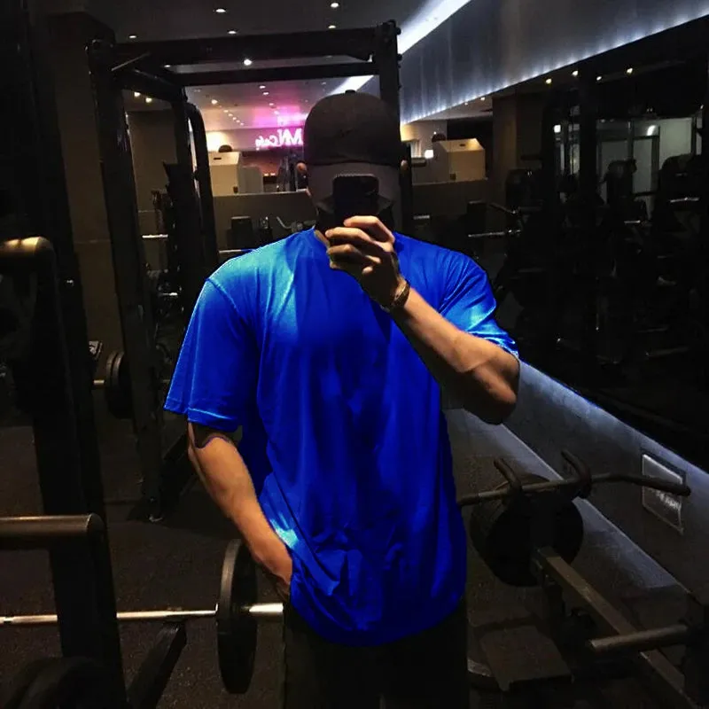 "Men's Oversized Workout Tee-Street Style Meets Gym Grind"