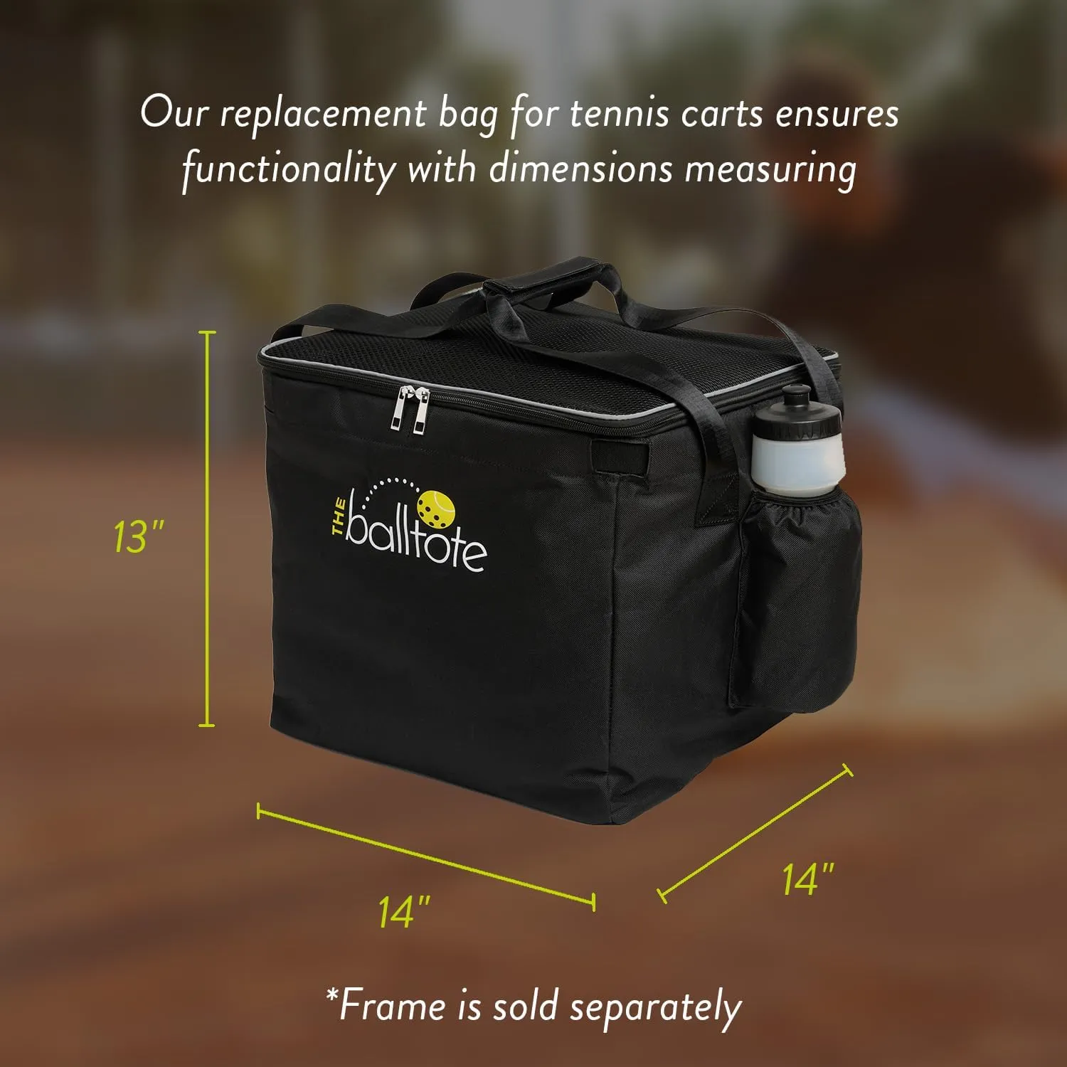 Racket Pets The Ball Tote - Replacement Bag for Tennis and Pickleball Pro Teaching Cart Hopper, Large Tote Bag For 150 Tennis Balls or 100 Pickleballs, Frame Not Included
