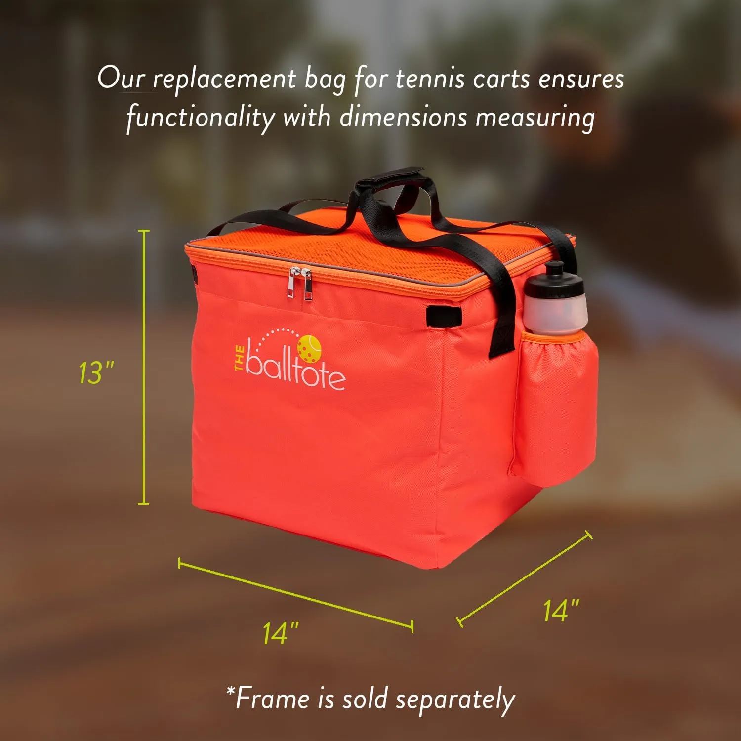 Racket Pets The Ball Tote - Replacement Bag for Tennis and Pickleball Pro Teaching Cart Hopper, Large Tote Bag For 150 Tennis Balls or 100 Pickleballs, Frame Not Included