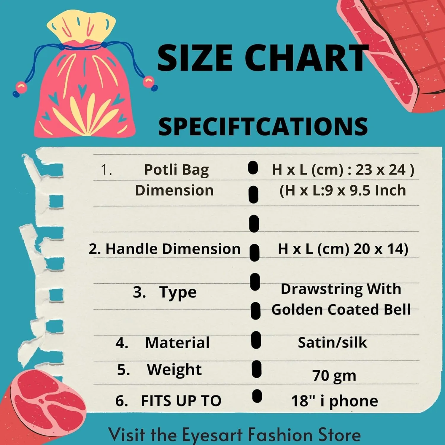 Red Gotta Patti Design Potli Bag for Wedding & Festive Favor Gift For Occasions Ethnic Handbag for Women Stylish Embellished Clutch Party Purse for Girls.