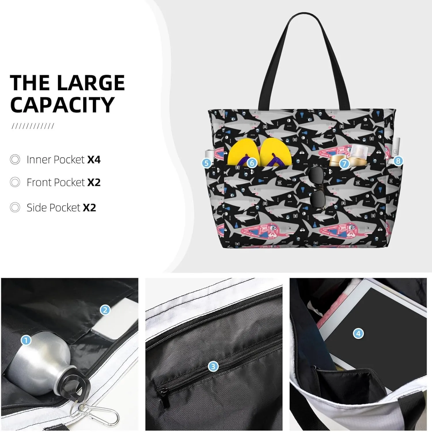 Red Pink Checkered Large Capacity Travel Bag Lightweight Shopping Handbag Beach Tote Bags Casual Work Bag For Women