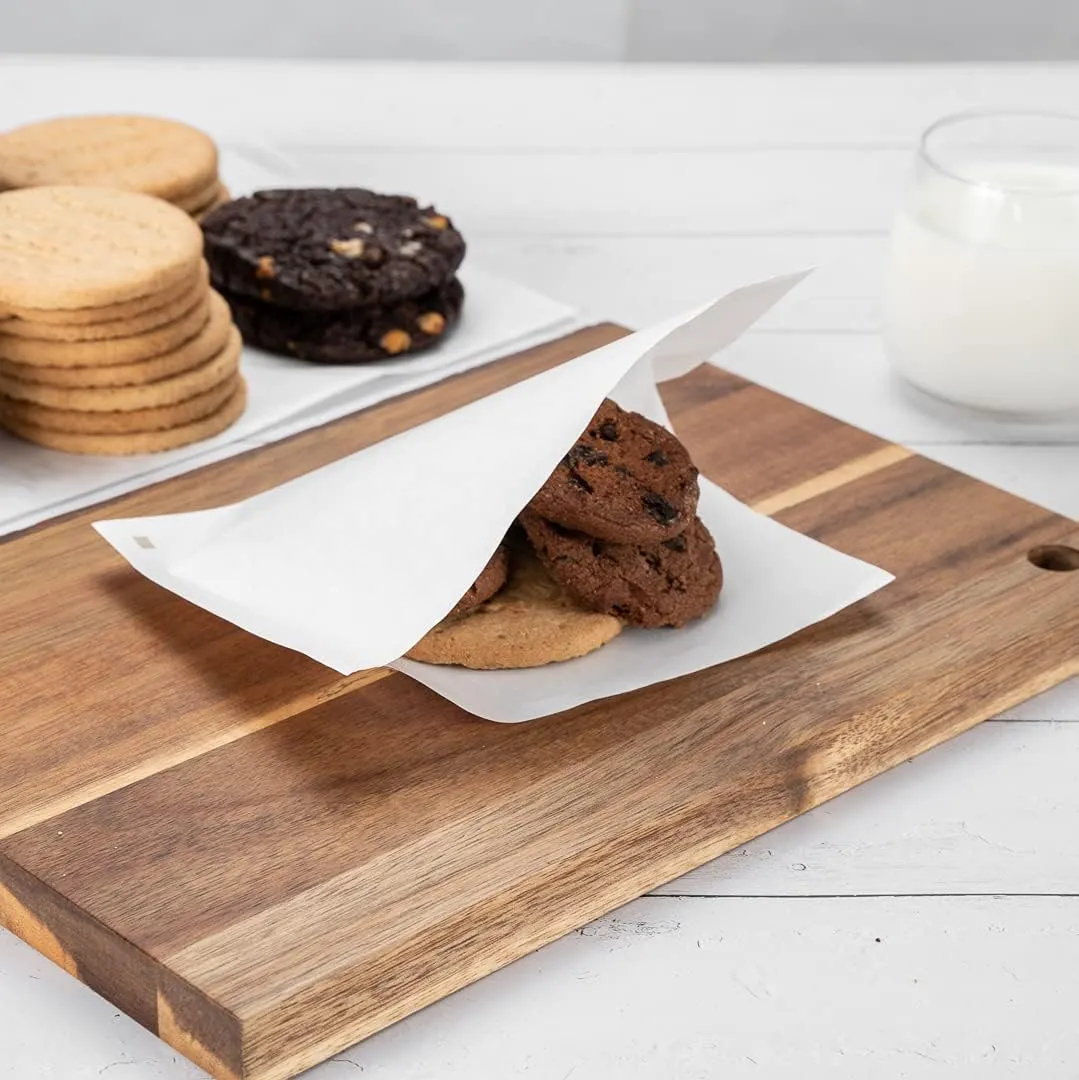 Restaurantware Bag Tek 6.25" x 4.75" Double Open Bags 100 Small Deli Paper Sheets - Disposable Greaseproof White Paper Deli Wrap Liners For Snacks Cookies And More