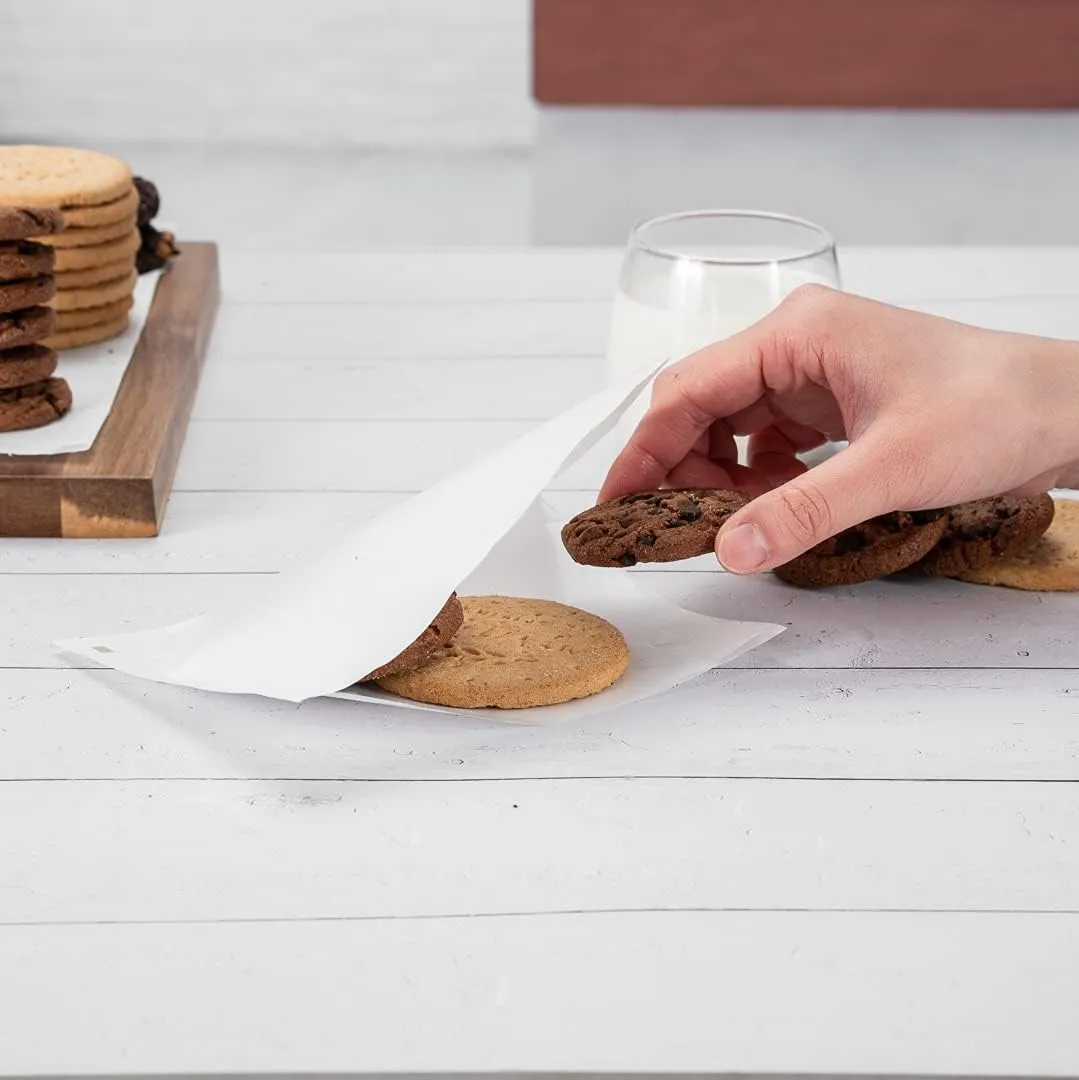 Restaurantware Bag Tek 6.25" x 4.75" Double Open Bags 100 Small Deli Paper Sheets - Disposable Greaseproof White Paper Deli Wrap Liners For Snacks Cookies And More