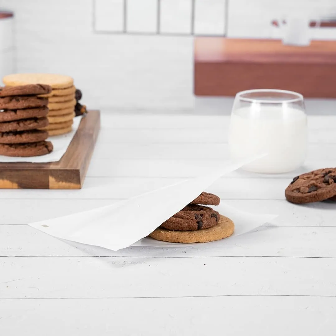 Restaurantware Bag Tek 6.25" x 4.75" Double Open Bags 100 Small Deli Paper Sheets - Disposable Greaseproof White Paper Deli Wrap Liners For Snacks Cookies And More