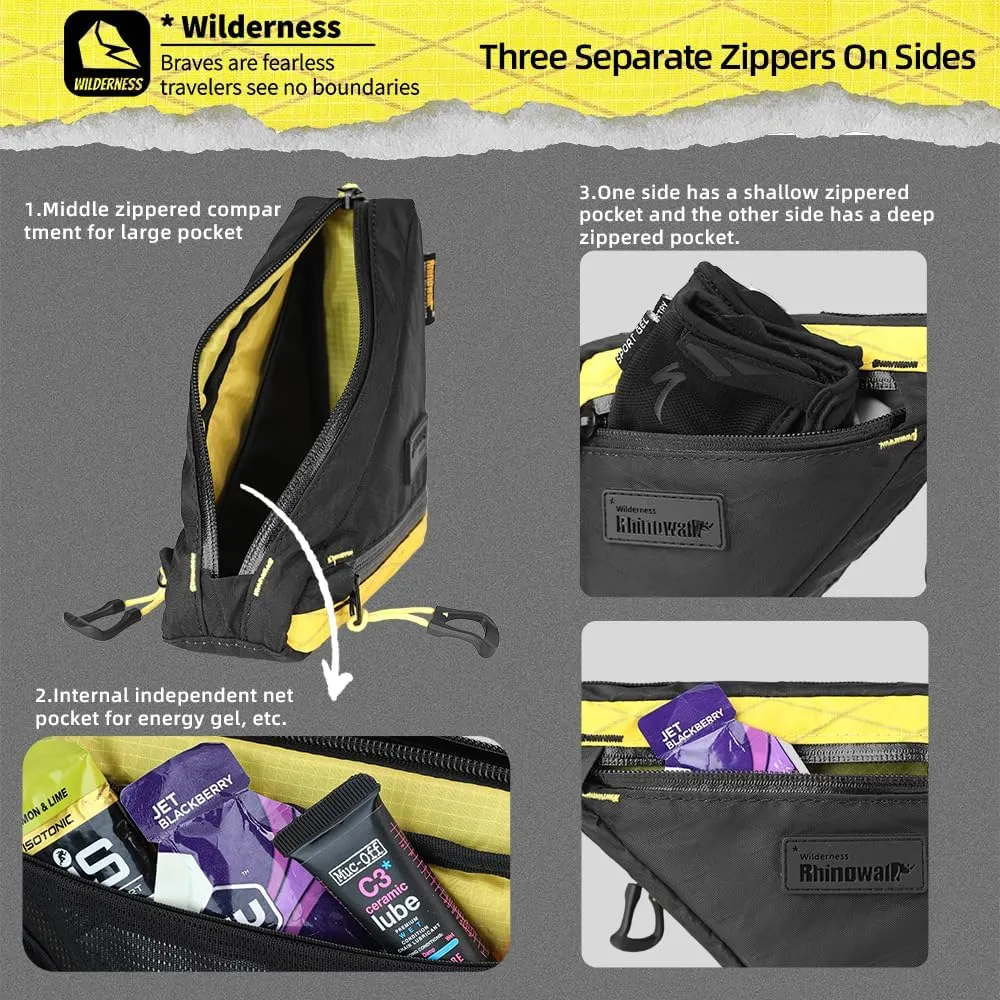 Rhinowalk Bicycle Front Frame Bag Bike Under Top Tube Triangle Bag Lightweight 1.7L Cycling Accessories Nylon Pack Pouch for Mountain Road Bike