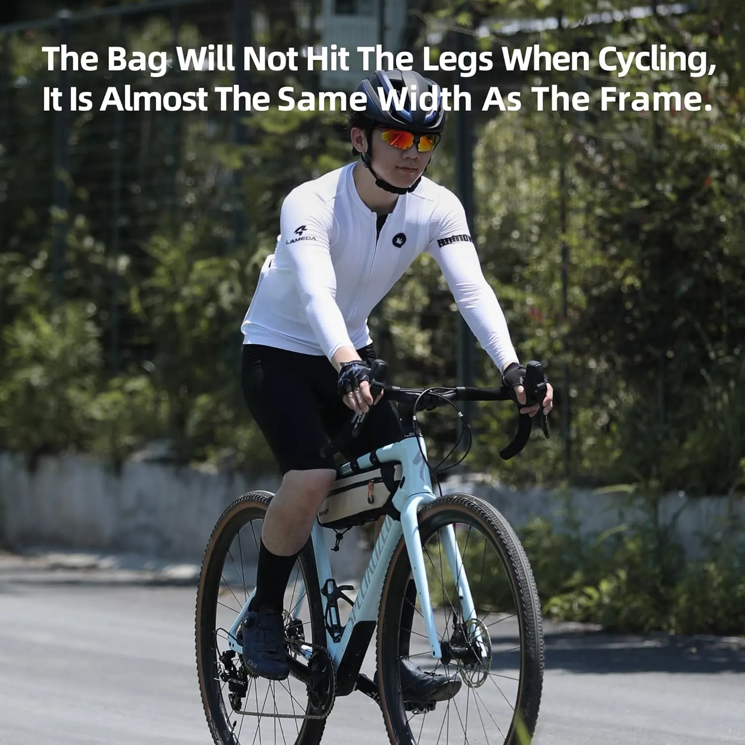 Rhinowalk Bike Frame Bag, Waterproof Bike Triangle Bag, Bicycle Under Top Tube Bag, Corner Pouch Storage Bag, Cycling Accessories, Road Bike Accessories, 2.7L, Black