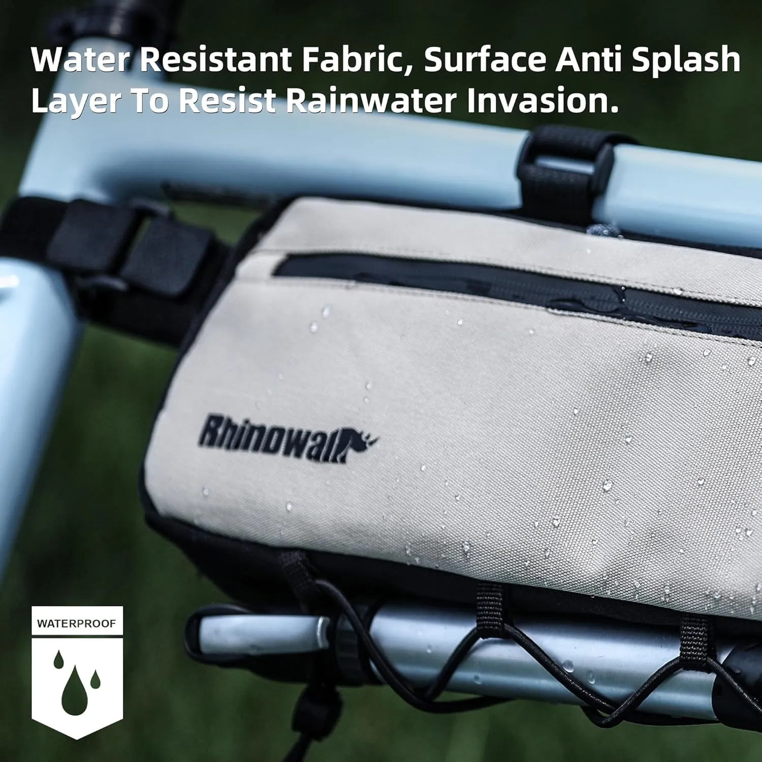 Rhinowalk Bike Frame Bag, Waterproof Bike Triangle Bag, Bicycle Under Top Tube Bag, Corner Pouch Storage Bag, Cycling Accessories, Road Bike Accessories, 2.7L, Black