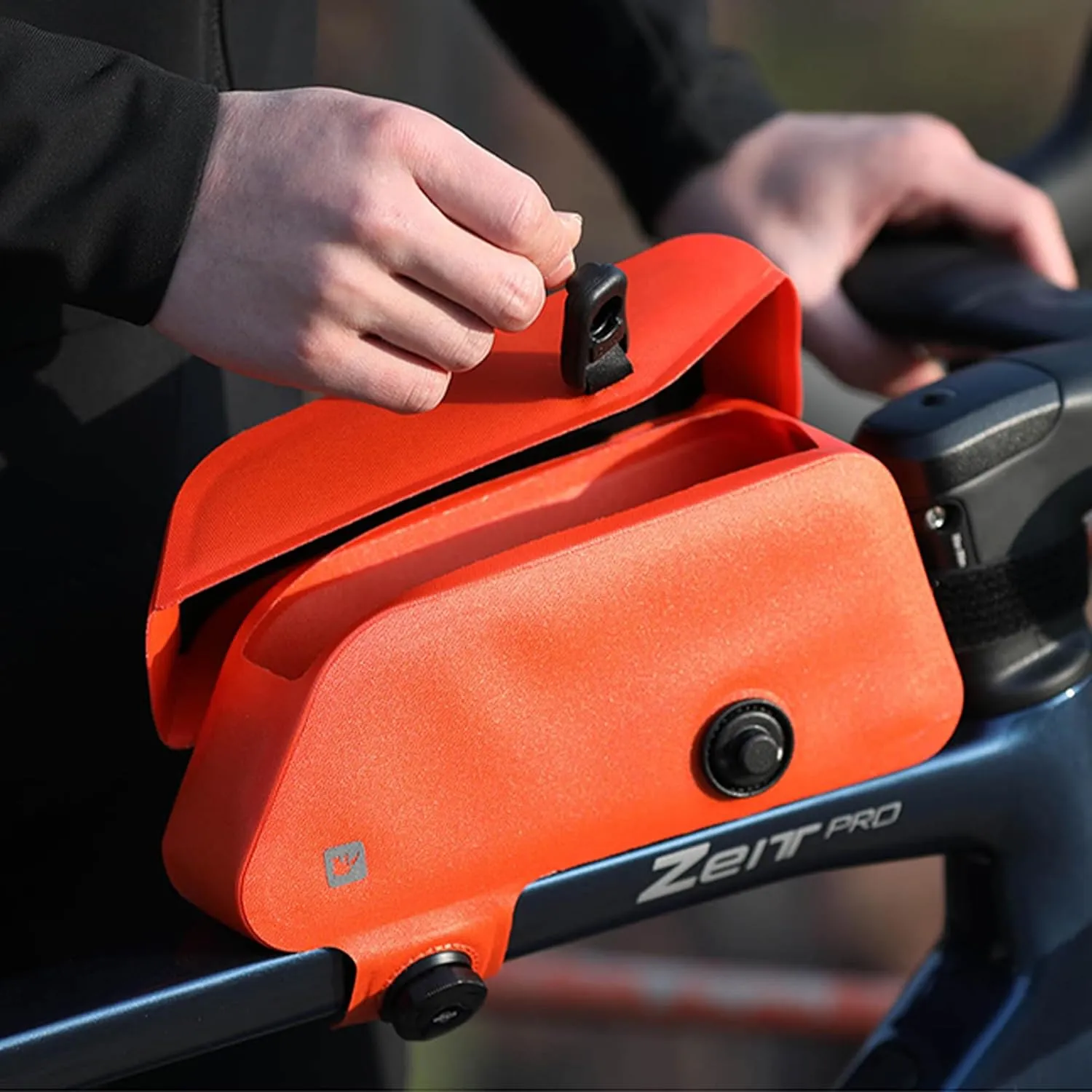 Rhinowalk Bike Frame Bag with Magnetic Flap Waterproof Bicycle Top Tube Bag Bikepacking Cycling Tools Storage Bag for MTB Road Bike