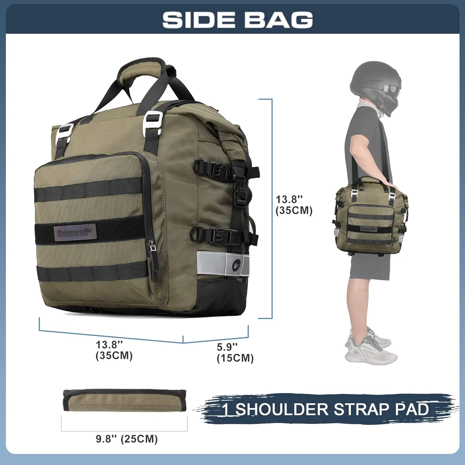 Rhinowalk Motorcycle Saddle Bag Waterproof 20L Motor Side Saddlebags Quick Release Pannier Bag Motorcycle Accessory